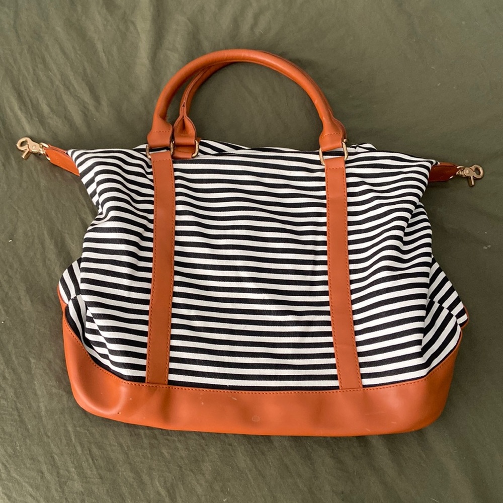 Black and White Striped Tote Bag